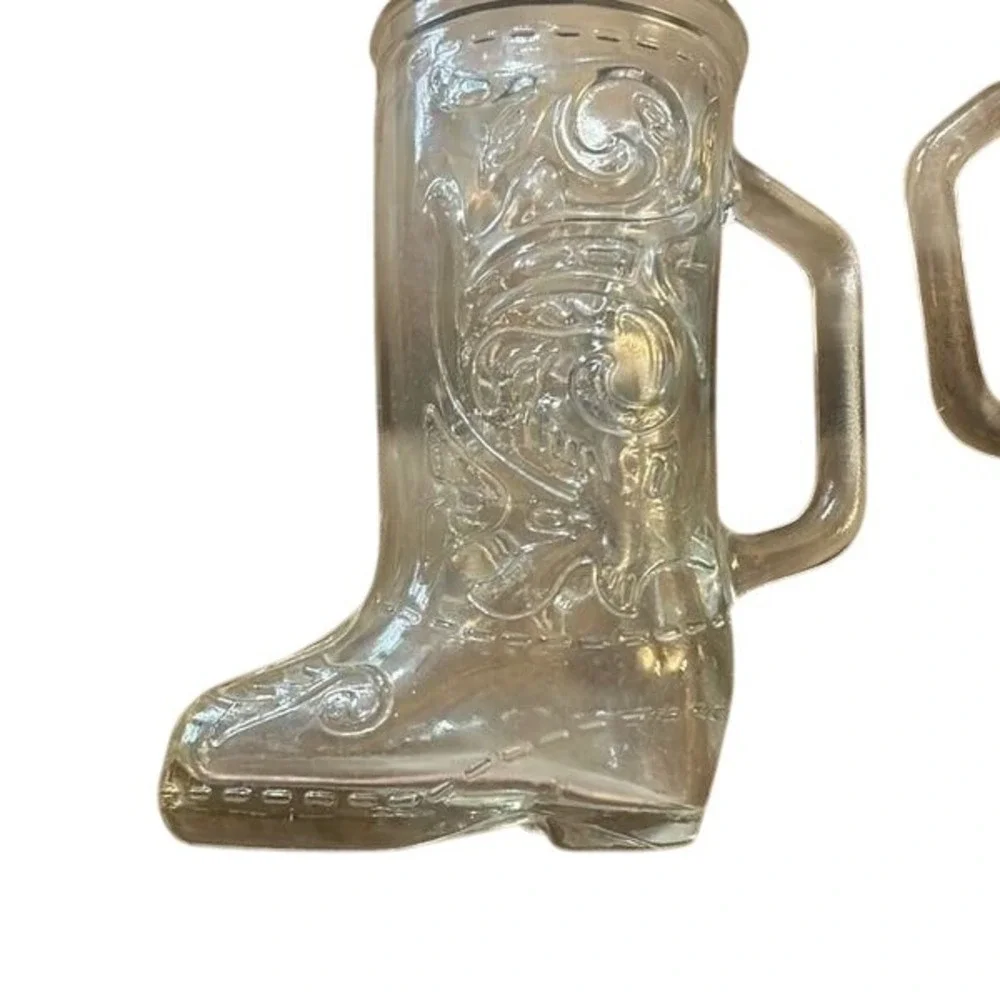 Vintage Glass Cowboy Boot‎ Mugs – Set of 2 Western Novelty Glassware